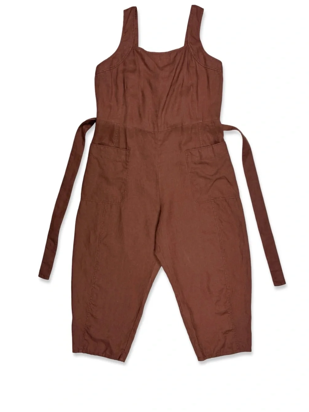 Everlane Brown Linen Utility Coveralls